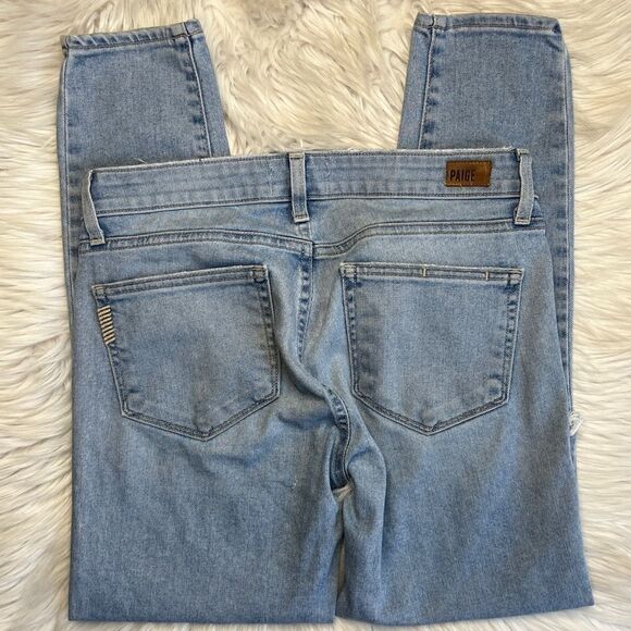 Paige Verdugo Serena Crop Distressed Jeans Light Denim Wash Size 27 - Picture 4 of 6